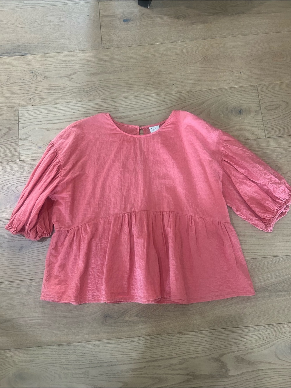a new day Coral Pink Peplum Blouse